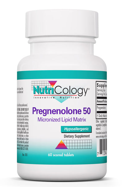 Pregnenolone 50 Micronized Lipid Matrix 60 Scored Tablets by Nutricology best price
