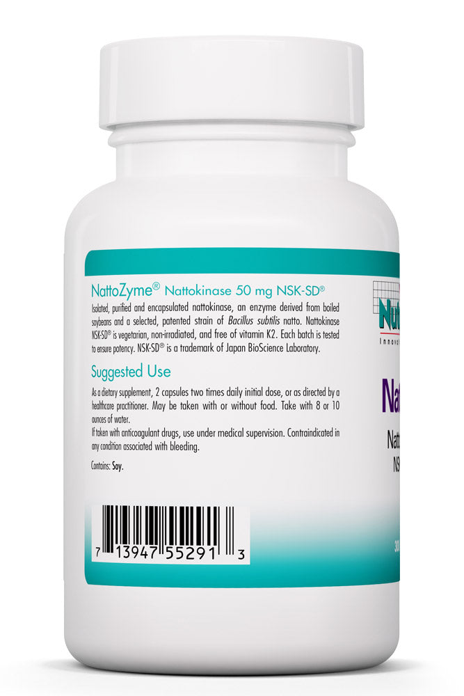 Nattozyme 50 mg 300 Vegetarian Capsules by Nutricology best price