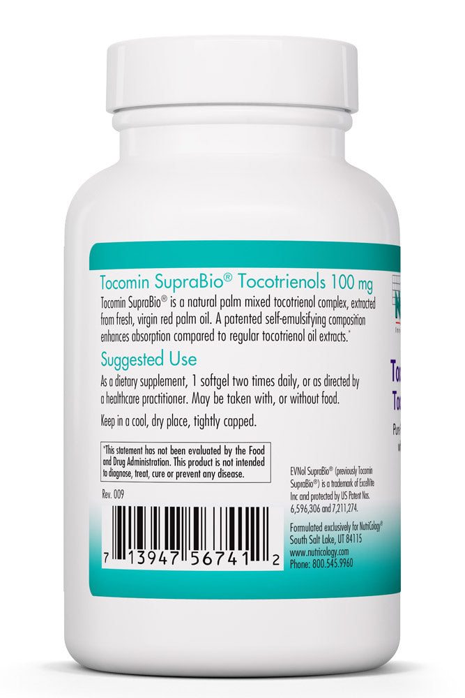 Tocomin SupraBio Tocotrienols 100 mg 120 Softgels by Nutricology best price