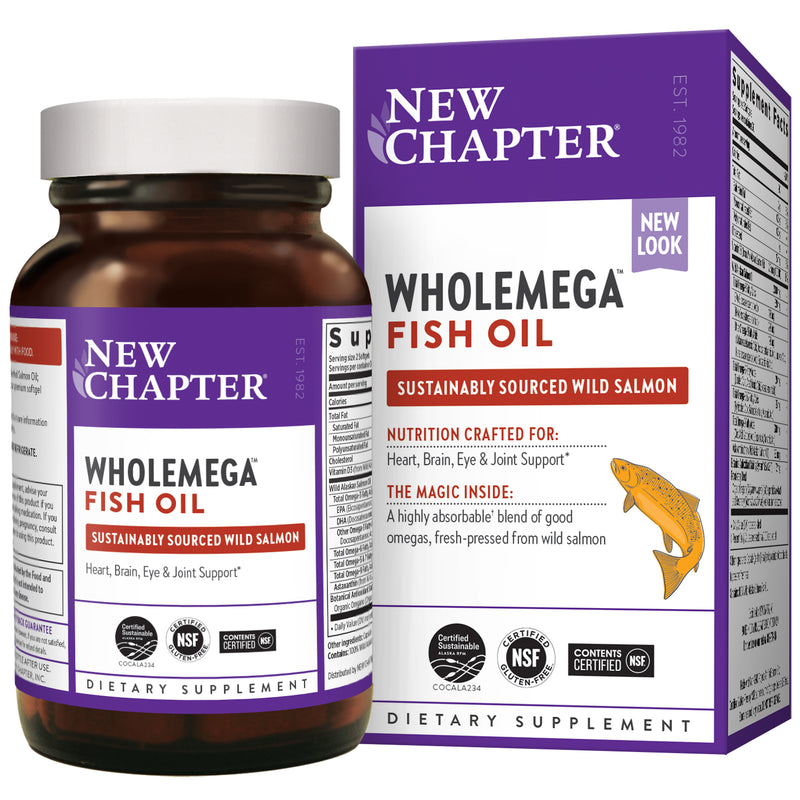 Wholemega Extra-Virgin Wild Alaskan Salmon Oil 1000 mg 180 Softgels by New Chapter best price