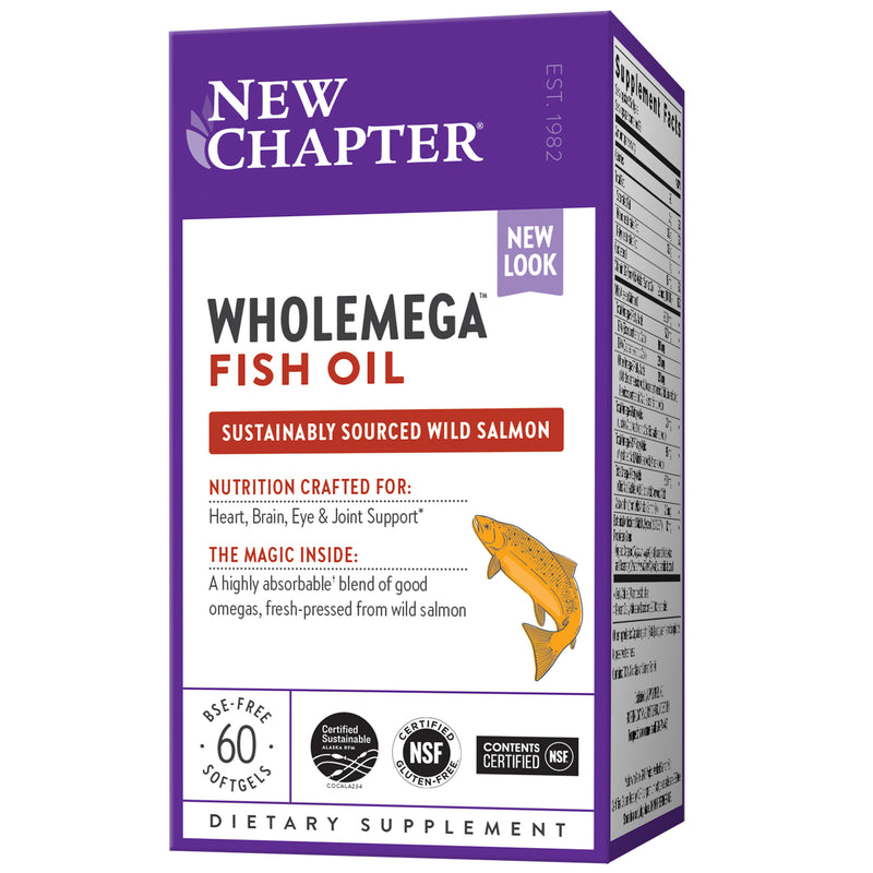 Wholemega Extra-Virgin Wild Alaskan Salmon Oil 1000 mg 60 Softgels by New Chapter best price