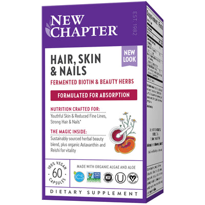 Hair, Skin & Nails: Fermented Biotin & Beauty Herbs 60 Vegan Capsules by New Chapter best price