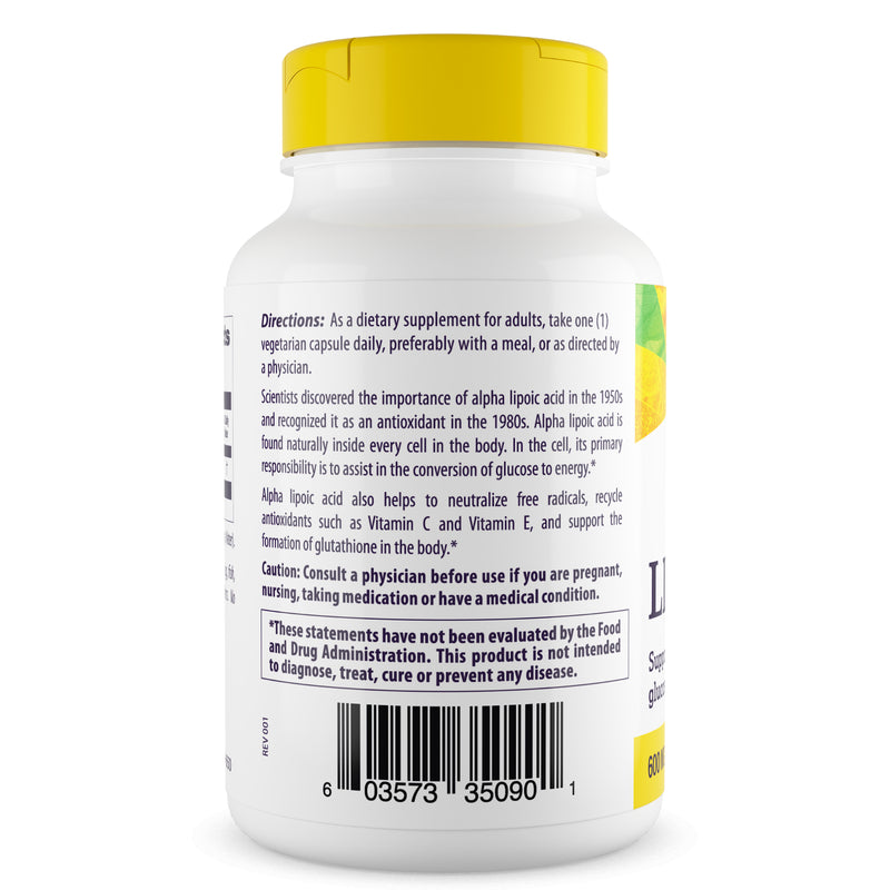 Alpha Lipoic Acid 600 mg 60 Capsules by Healthy Origins best price