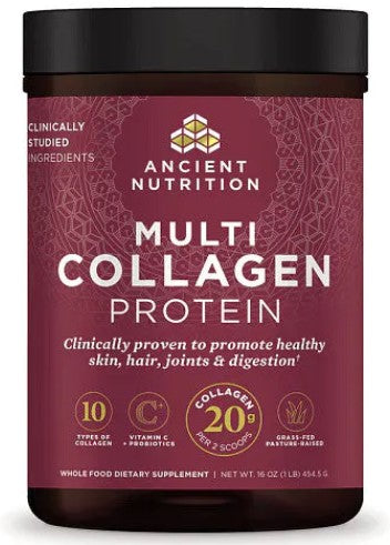 Multi Collagen Protein, Unflavored, 16 oz (1 lb), by Ancient Nutrition