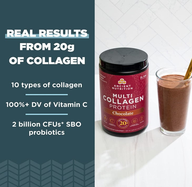 Multi Collagen Protein, Chocolate, 16.65 oz (1.04 lb), by Ancient Nutrition