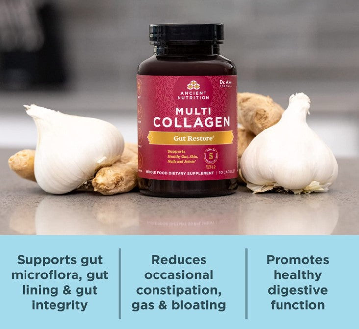 Multi Collagen Gut Restore 90 Capsules, by Ancient Nutrition