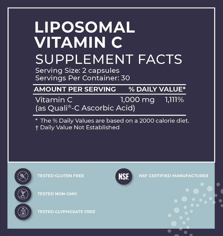 Liposomal Vitamin C 1000 mg, 60 Capsules, by BodyBio