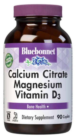 Calcium Citrate Magnesium Vitamin D3, 90 Caplets, by Bluebonnet