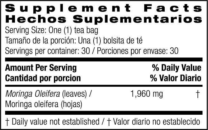 Moringa Tea 30 Tea Bags by Bio Nutrition best price