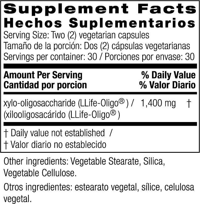 Pre-Biotic with LLife-Oligo Prebiotic Fiber XOS 1,400 mg 60 Vegetarian Capsules by Bio Nutrition best price