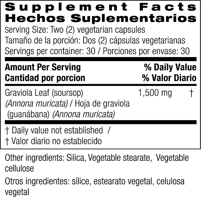 Graviola 1,500 mg 60 Vegetarian Capsules by Bio Nutrition best price