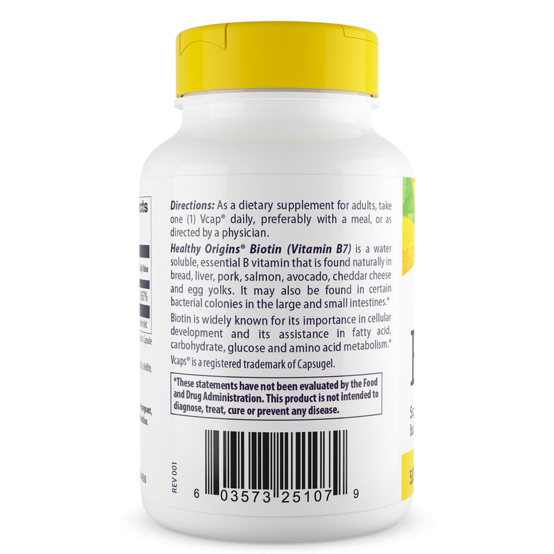 Biotin 5,000 mcg 150 Vcaps by Healthy Origins best price
