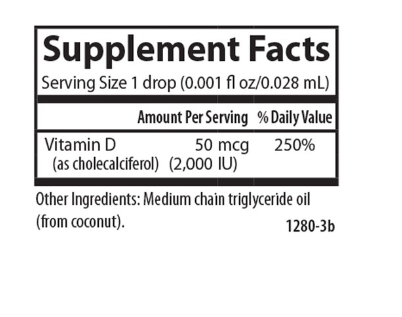 Super Daily® D3 2,000 IU (50 mcg) Per Vegetarian Drop 10.3 ml (365 Drops) , by Carlson