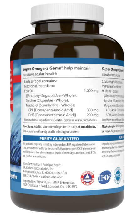 Super Omega-3 Gems, 1200 mg Omega-3s, 100 + 30 Soft Gels, by Carlson