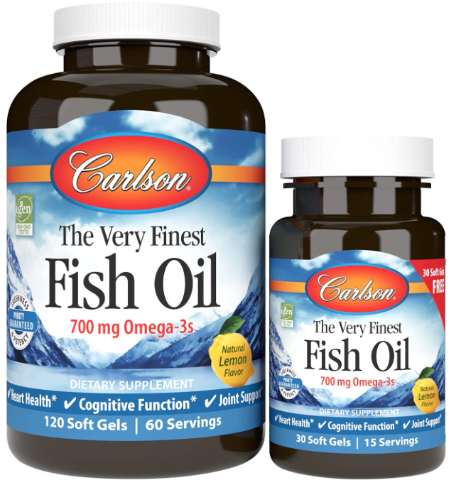 The Very Finest Fish Oil, Lemon, 700 mg 120 + 30 Soft Gels, by Carlson