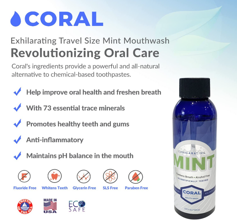 Coral Nano Silver Mouthwash Mint (3.4 oz)