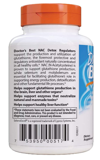 NAC Detox Regulators with Seleno Excell®, 600mg, 180 Veggie Caps, by Doctor&