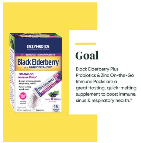 Black Elderberry plus Probiotics and Zinc On The Go Immune Packs - Discontinued