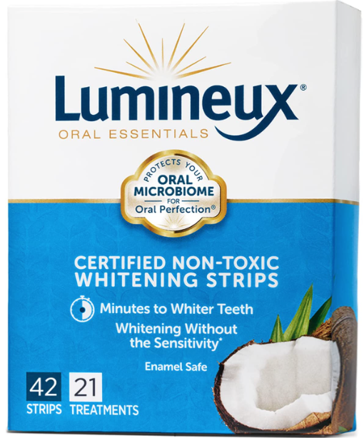 Certified Non-Toxic Teeth Whitening Strips - 42 Strips, by Lumineux
