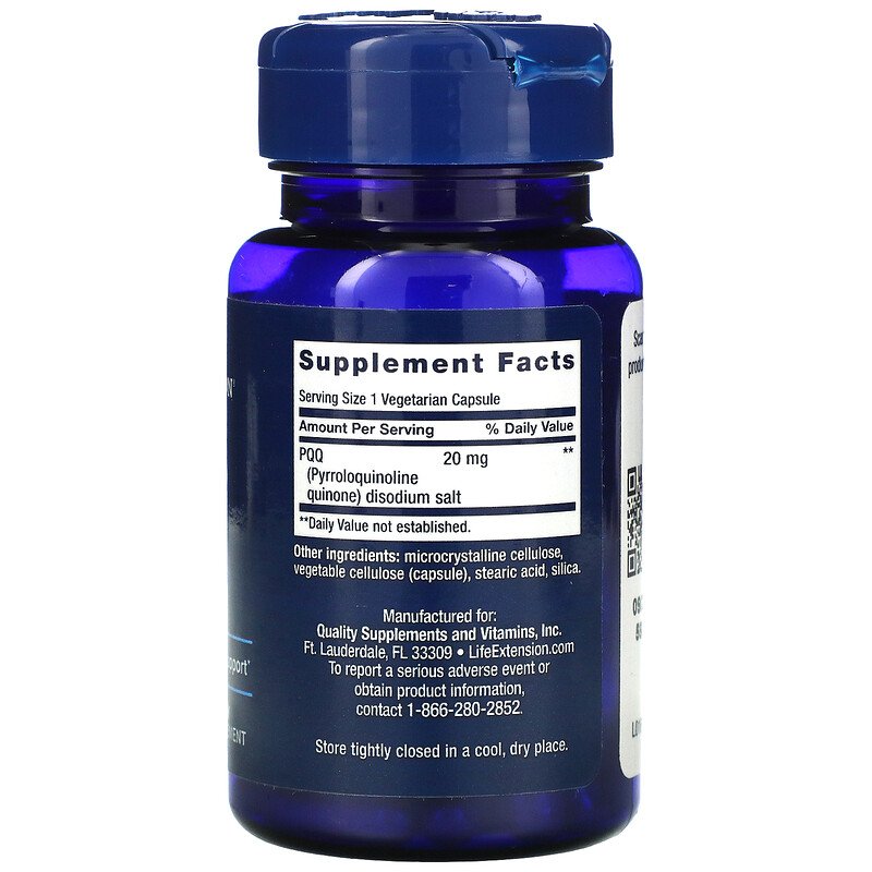 PQQ Caps Pyrroloquinoline Quinone 20 mg 30 Vegetarian Capsules Best Price