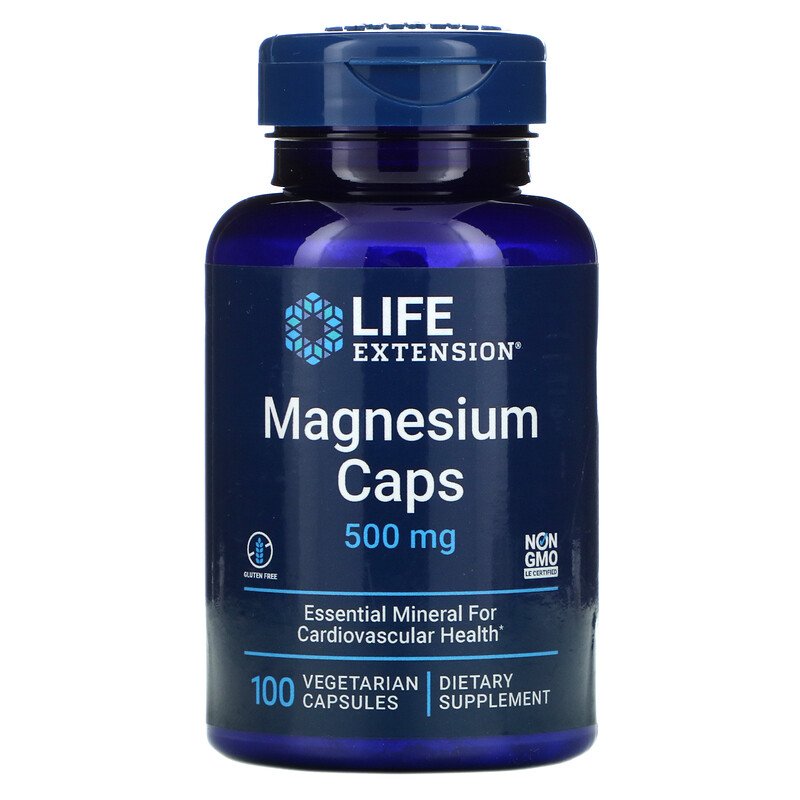 Magnesium Caps, 500 mg, 100 Vegetarian Capsules