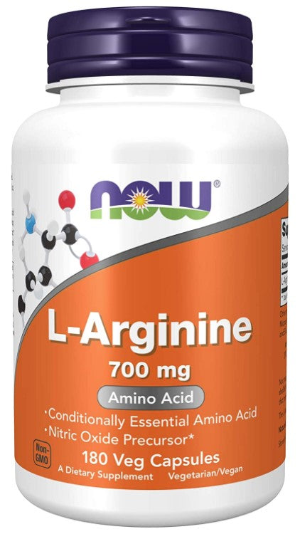 L-Arginine, 700 mg, 180 Veg Capsules, by NOW