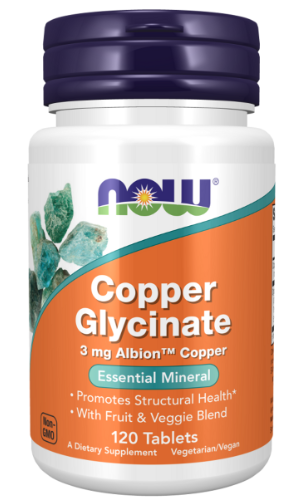 Copper Glycinate, 3 mg Albion™ Copper, 120 Tablets, by Now