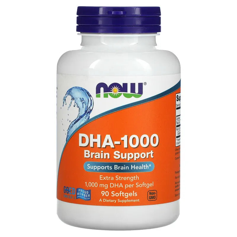 DHA-1000 Brain Support, Extra Strength, 1,000 mg, 90 Softgels by NOW