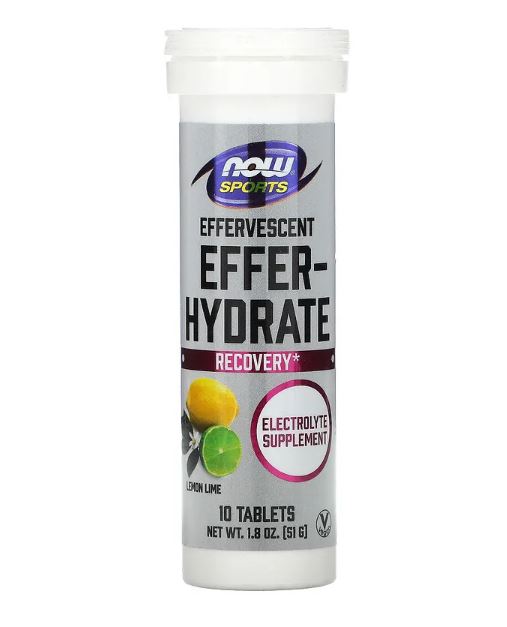 Effer-Hydrate, Lemon Lime, 10 Tablets, 1.8 oz (51 g) by NOW Foods