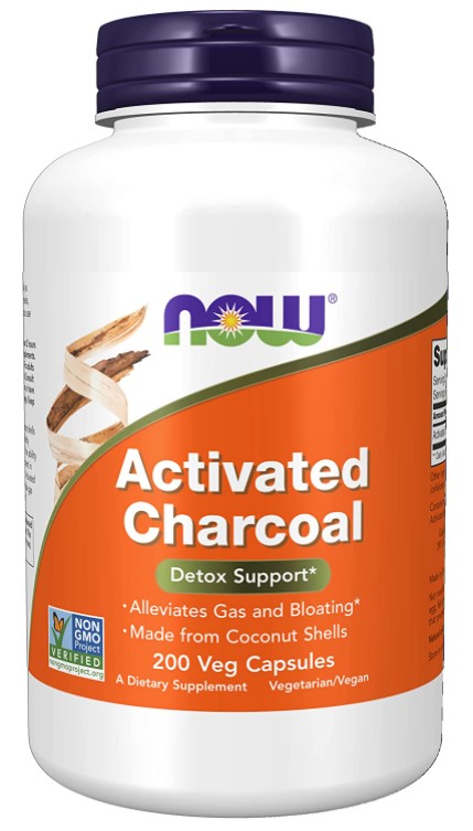 Activated Charcoal, Detox Support 200 Veg Capsules, by NOW