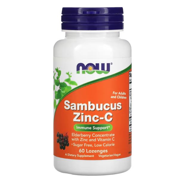 Sambucus Zinc-C, 60 Lozenges by NOW Foods