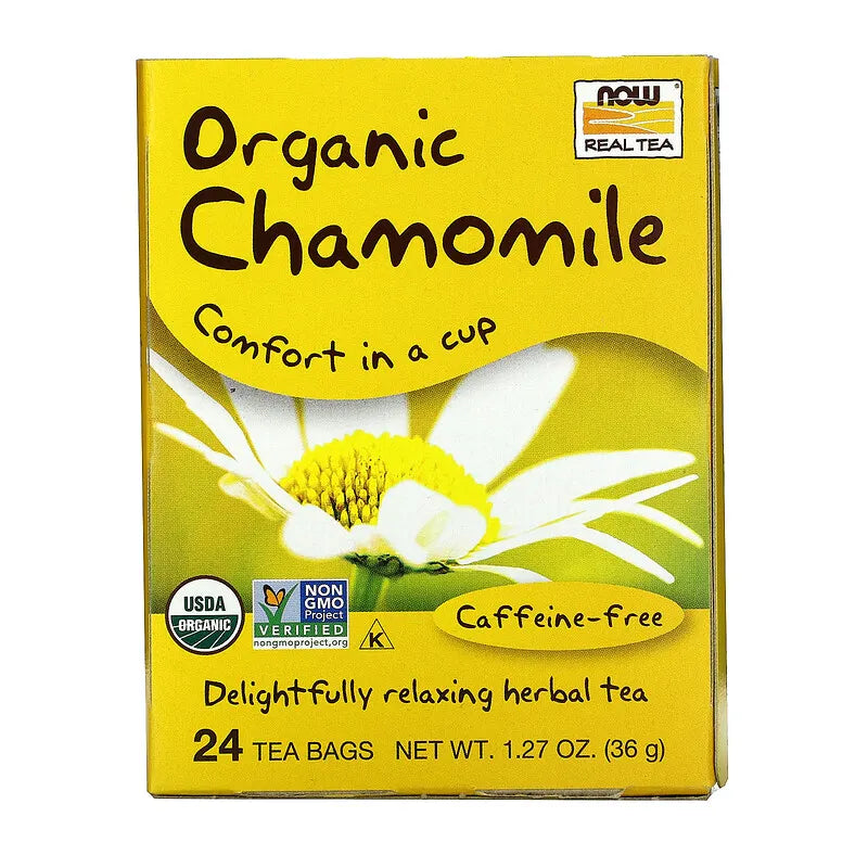 Organic Real Tea - Chamomile - Caffeine Free 24 Tea Bags by NOW Foods