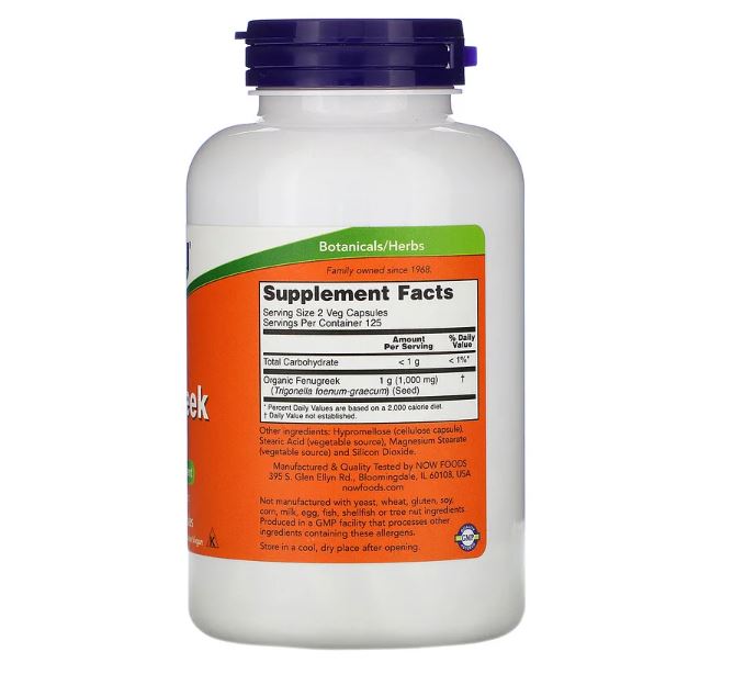 Fenugreek 500 mg 250 Veg Capsules - 2 Pack