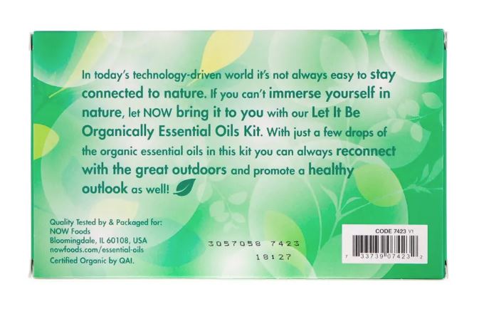 Let It Be Organically - Organic Essential Oils Kit - 4 Bottles by NOW