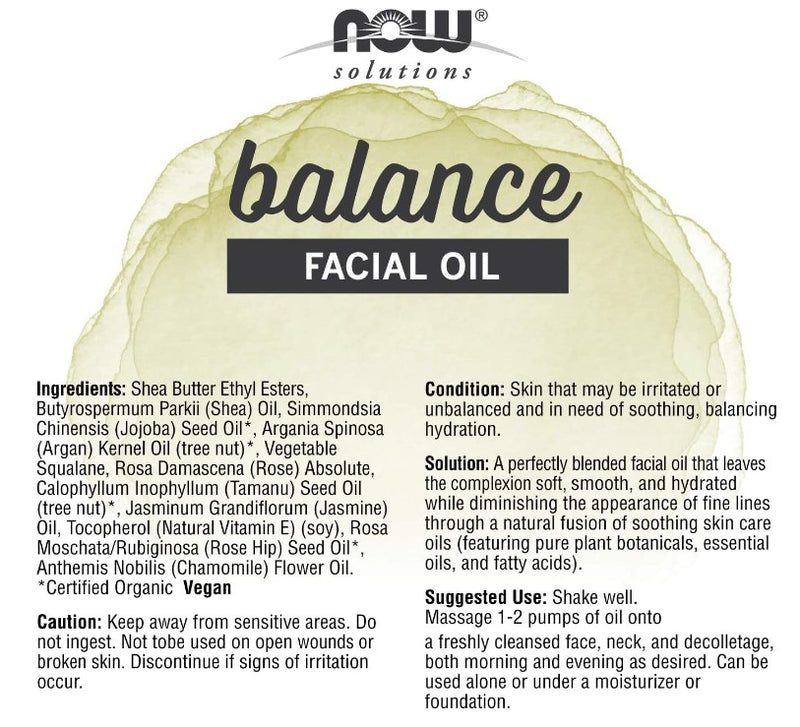 Facial Oil, Balance, 1 fl oz (30 ml) by NOW