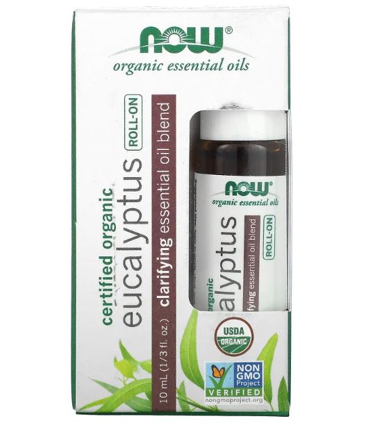 Certified Organic Eucalyptus Roll-On, 1/3 fl oz (10 ml) by NOW