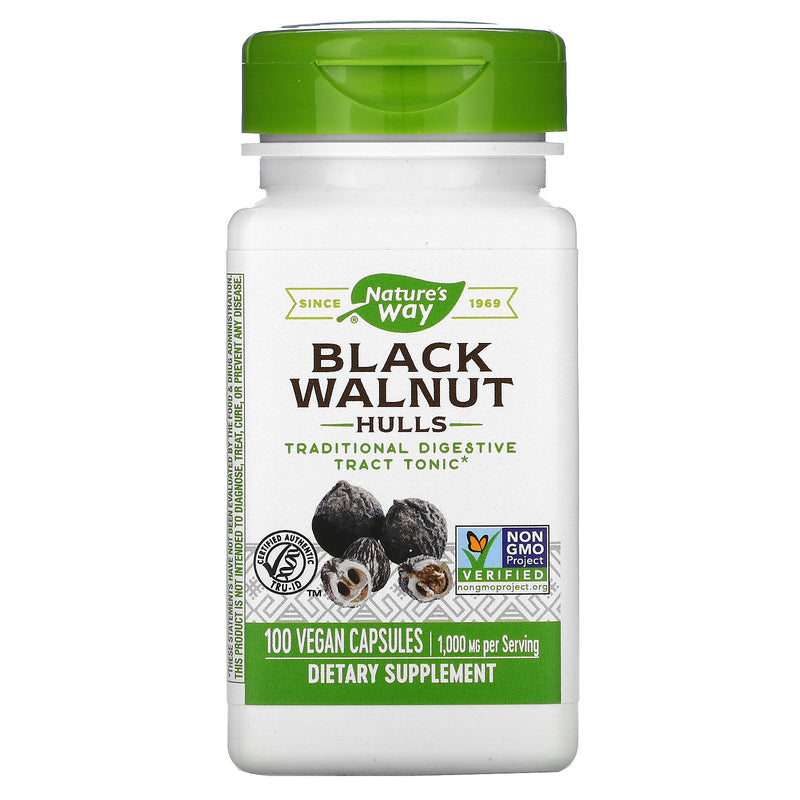 Black Walnut Hulls 500 mg 100 Veg Capsules by Nature&
