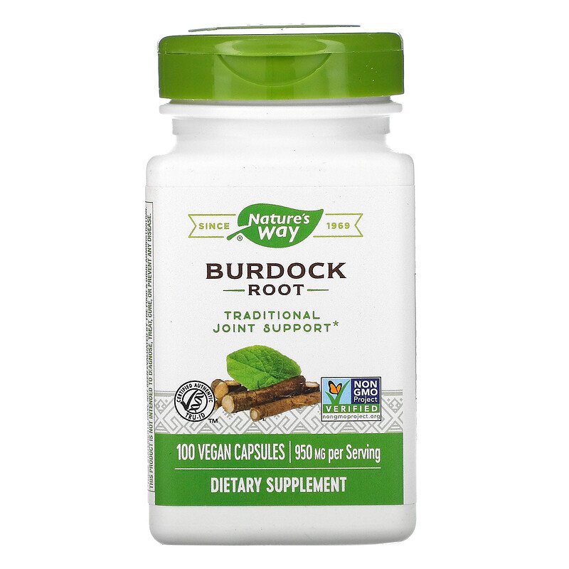 Burdock Root 475 mg 100 Vegetarian Capsules by Nature&