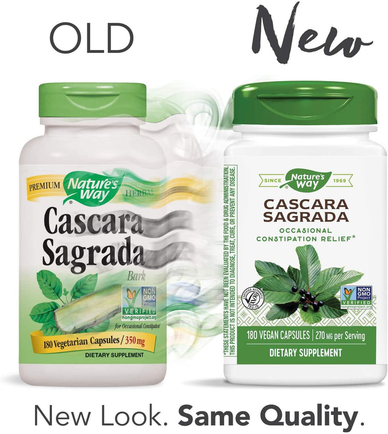Cascara Sagrada Bark 270 mg 180 Vegetarian Capsules