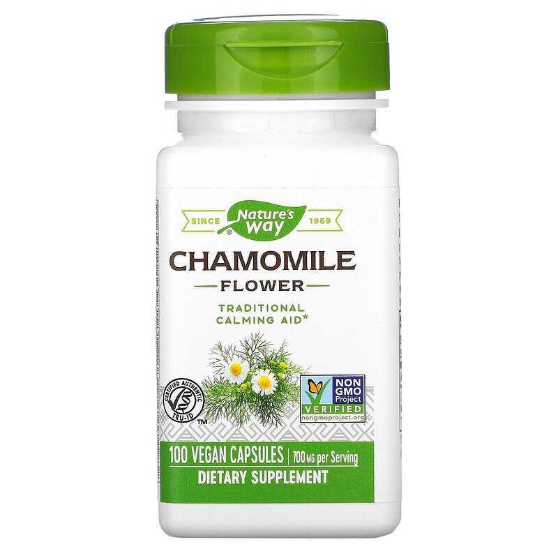 Chamomile Flower 350 mg 100 Vegetarian Capsules by Nature&