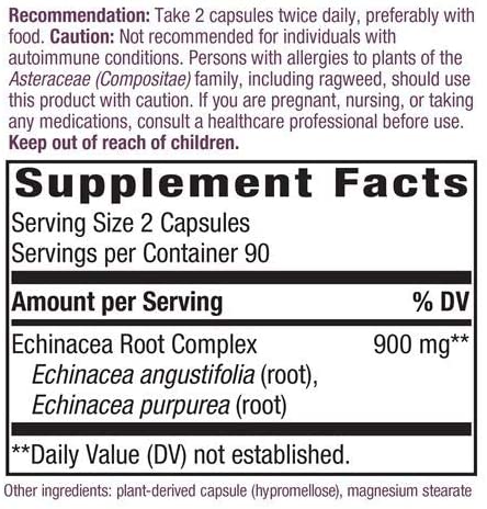 Echinacea Root Complex 450 mg 180 Vegetarian Capsules