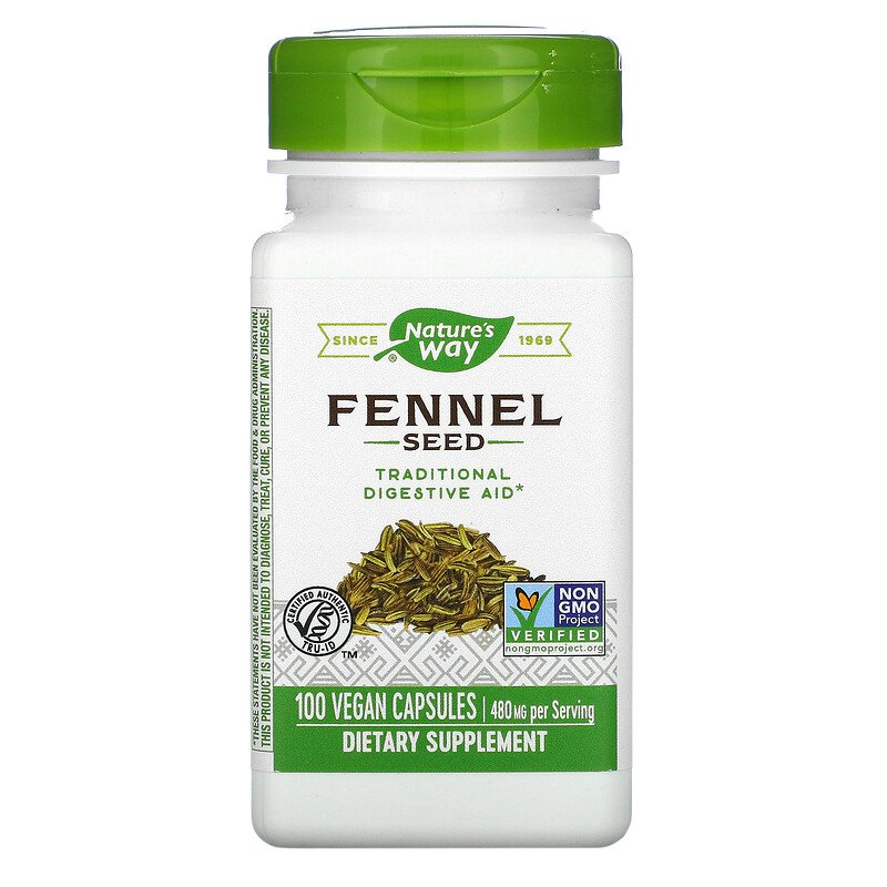 Fennel Seed 480 mg 100 Vegetarian Capsules by Nature&