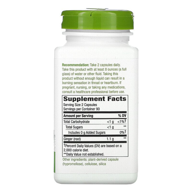 Ginger Root 550 mg 180 Vegetarian Capsules by Nature&