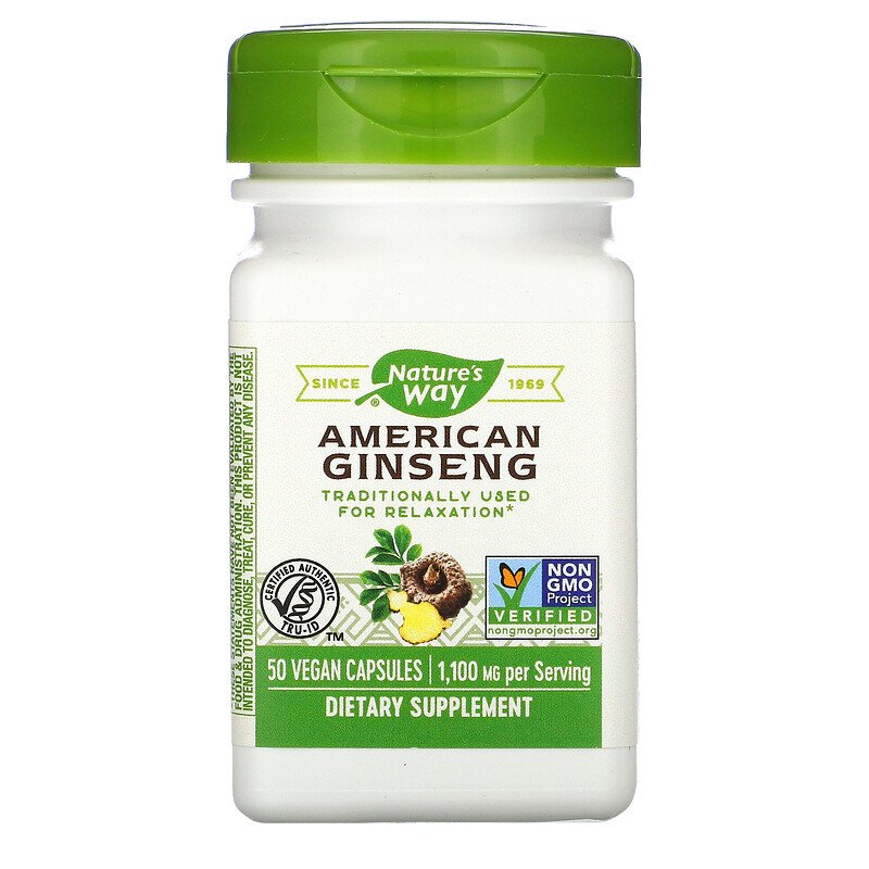 American Ginseng 550 mg 50 Vegetarian Capsules by Nature&
