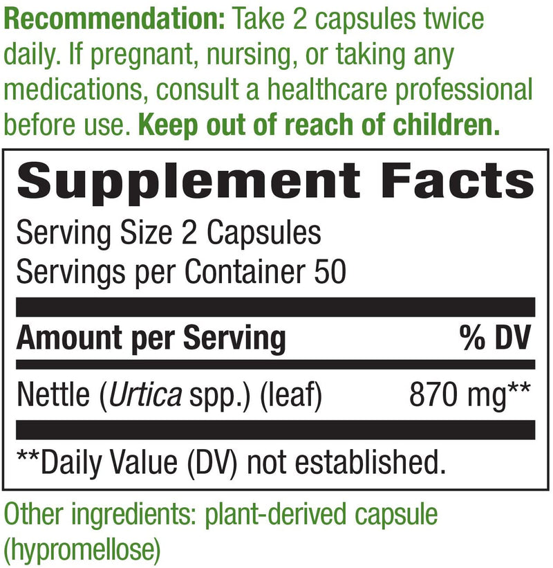 Nettle Leaf, 435 mg, 100 Vegan Capsules by Nature&