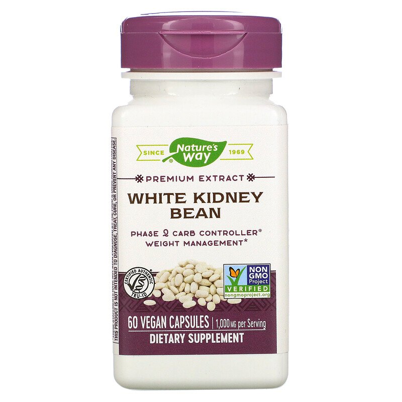 White Kidney Bean Standardized 60 Veg Capsules by Nature&