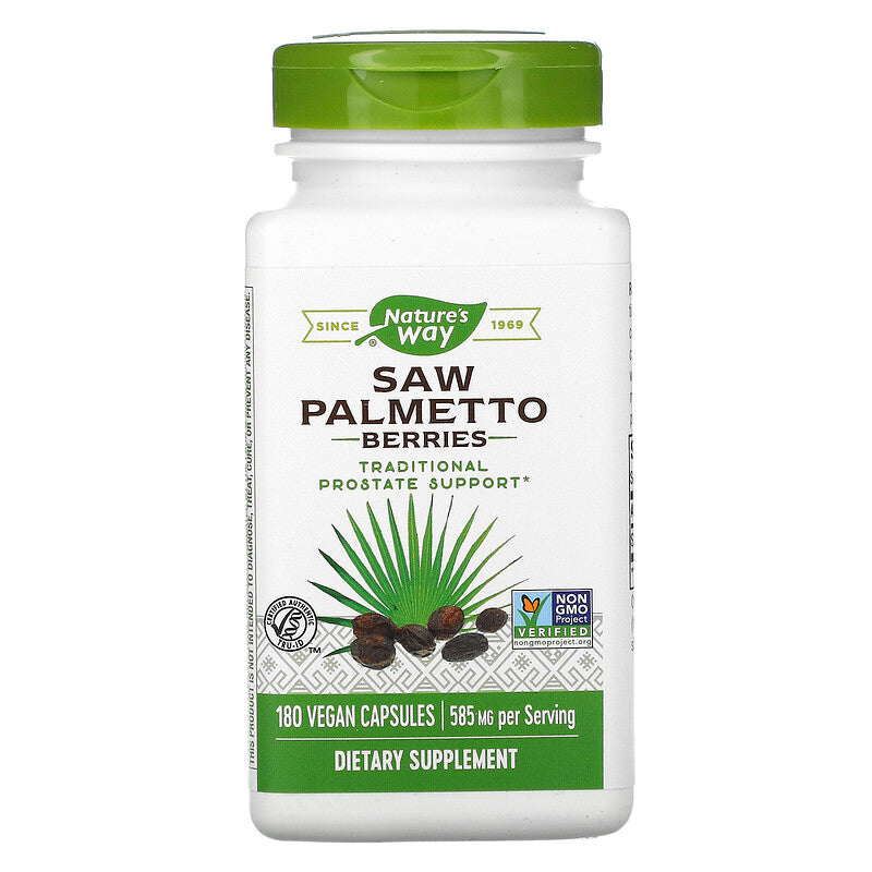 Saw Palmetto Berries 585 mg 180 Vegetarian Capsules by Nature&
