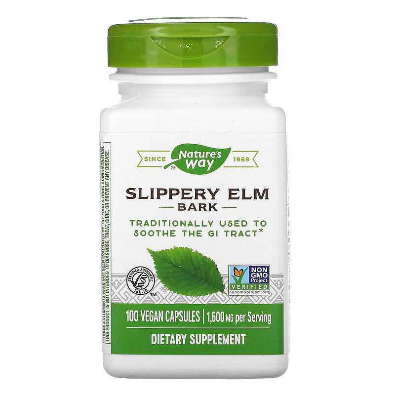 Slippery Elm Bark 400 mg 100 Vegetarian Capsules by Nature&