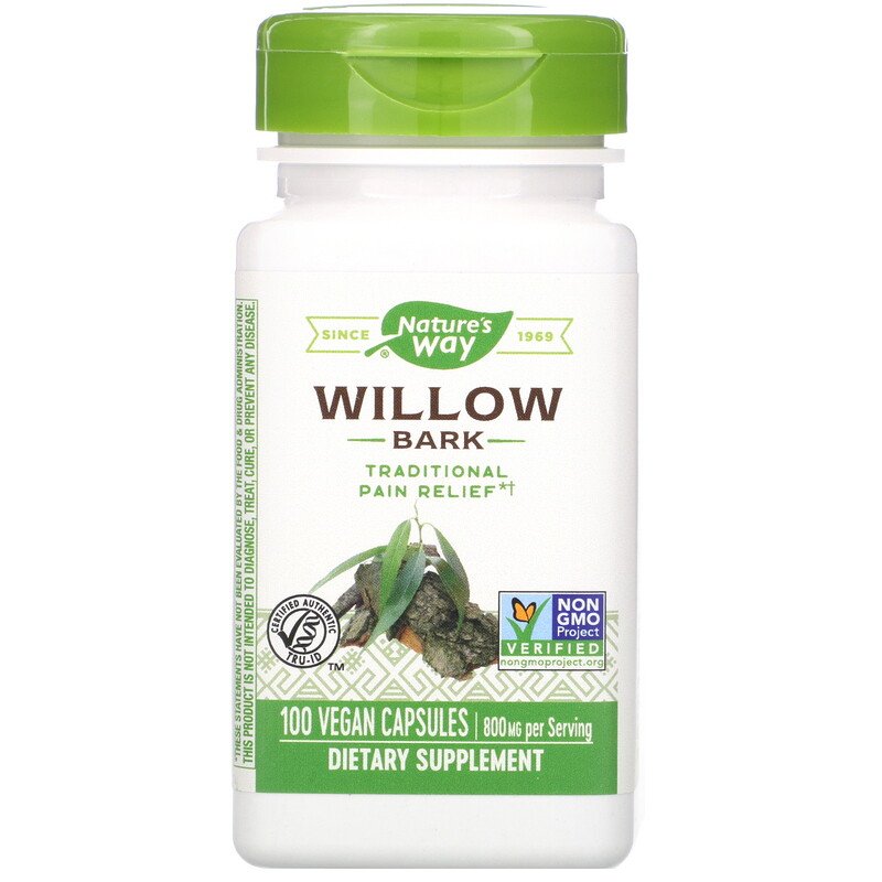White Willow Bark 400 mg 100 Vegetarian Capsules by Nature&
