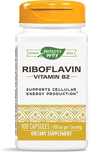Vitamin B2 Riboflavin 100 mg 100 Capsules